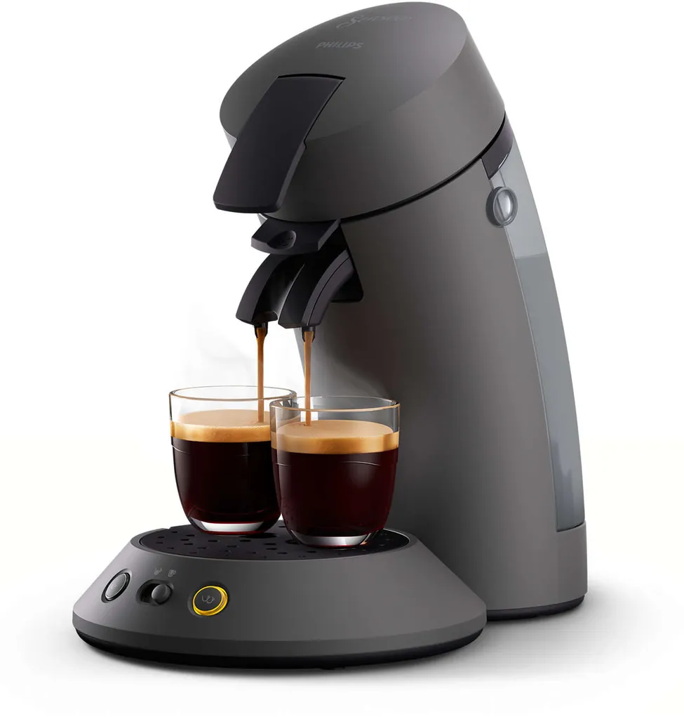 Philips Senseo® Original Plus Kaffee Pad Maschine, Kaffeestärkewahl, Kaffee Boost, aus recyceltem Plastik, Schwarz (CSA210/50)
